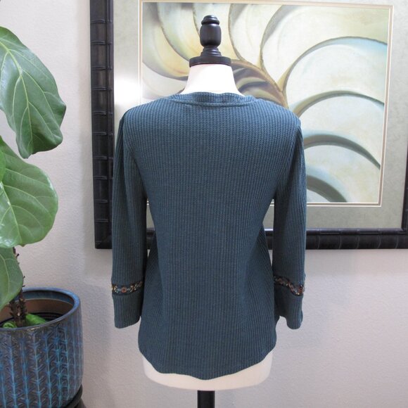 SOFT SURROUNDINGS Gabriel Top Boho Embroidered Thermal - Picture 4 of 11